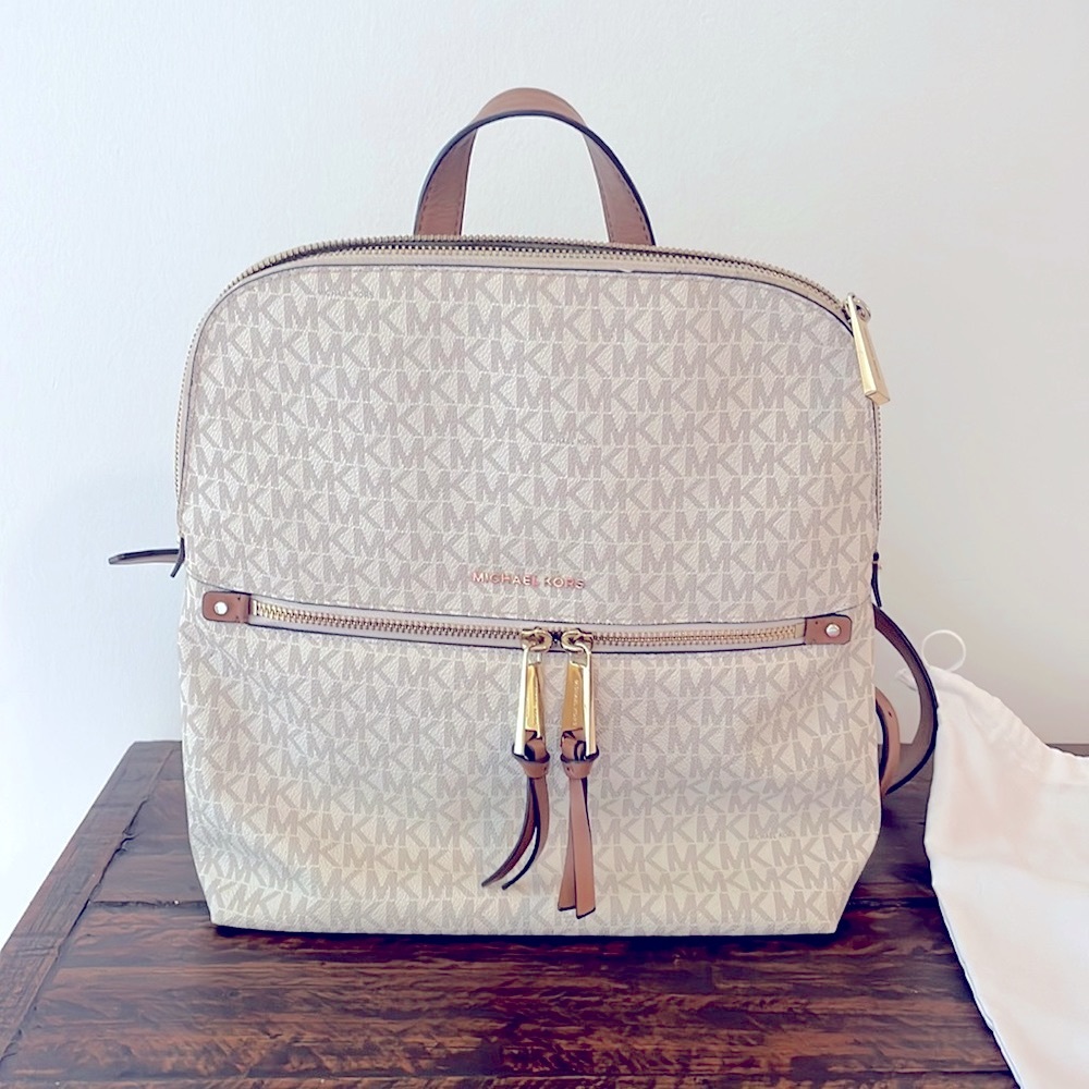 Michael Kors vanilla slim backpack & dust bag